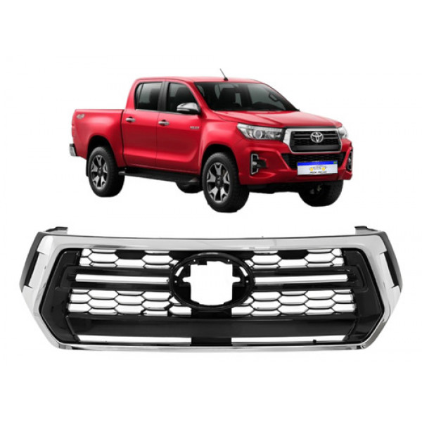 Grade Dianteira Toyota Hilux 2019 2020 Srv Srx Std Cromada Cromado