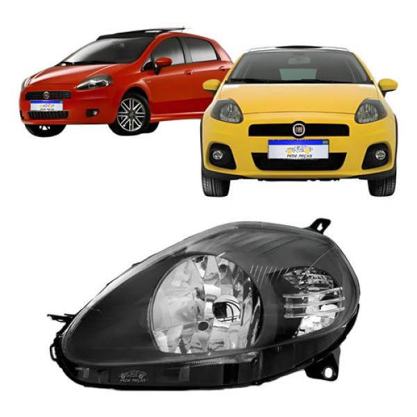 Farol Fiat Punto 2007 2008 2009 2010 2011 2012 Novo Le Esquerdo/motorista Farol Fiat Punto 2007 2008 2009 2010 2011 2012 Novo Le Esquerdo/motorista