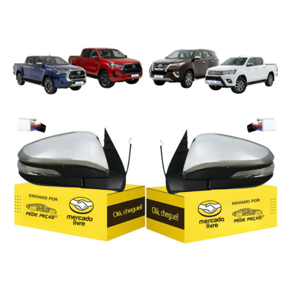 Retrovisor Toyota Hilux 2016 2017 18 19 A 2026 Par Elétrico
