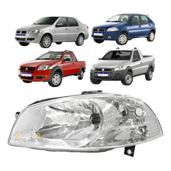 Farol Palio Siena Strada G4 2008 2009 2010 2011 Cromado Le Esquerdo