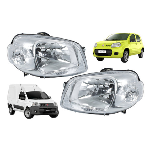 Farol Fiat Uno Vivace Fiorino 2012 2013 2014 2015 Cromado Farol Fiat Uno Vivace Fiorino 2012 2013 2014 2015 Cromado