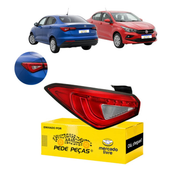 Lanterna Traseira Fiat Cronos 2018 A 2026 Fumê Novo Le Esquerdo/motorista Vermelho