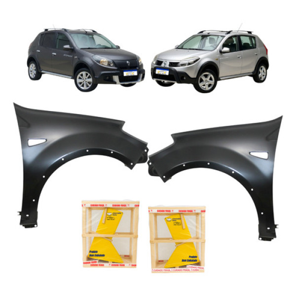 Par Paralama Sandero Stepway 2008 2009 2010 2011 12 2013