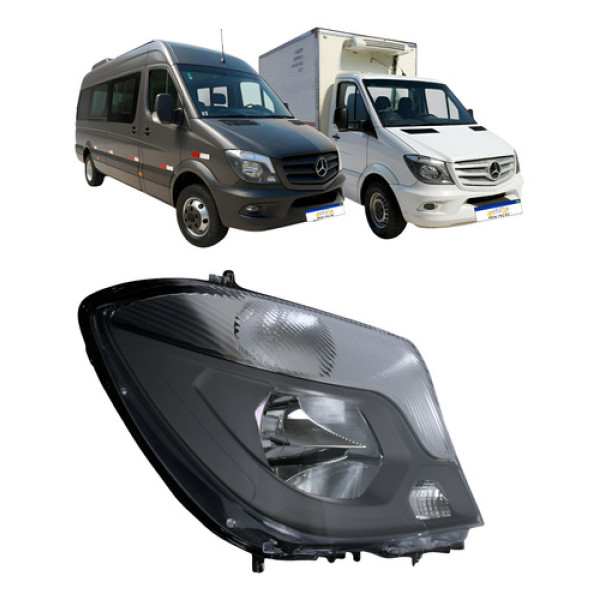 Farol Direito Mercedes Sprinter 2017 A 2019 Elétrico C/motor Direito/passageiro