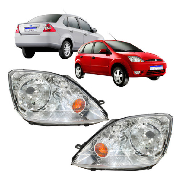 Farol Ford Fiesta 2003 2004 2005 2006 2007 Novo Par Direito Farol Ford Fiesta 2003 2004 2005 2006 2007 Novo Par Direito