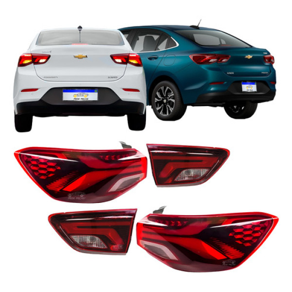 Jogo Lanterna Onix Sedan 2020 2021 2022 23 24 25 C/led Novo Ambos Lados Vermelho
