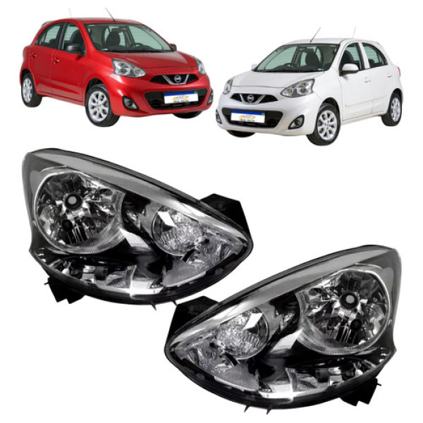 Farol Nissan March 2015 2016 2017 2018 2019 2020 Par Novo