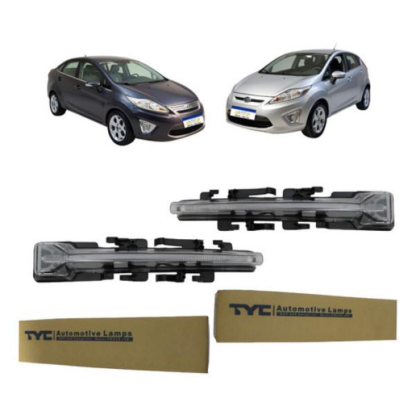 Par Farol De Milha Ford Fiesta Mexicano 2011 A 2013 Com Led - Branco