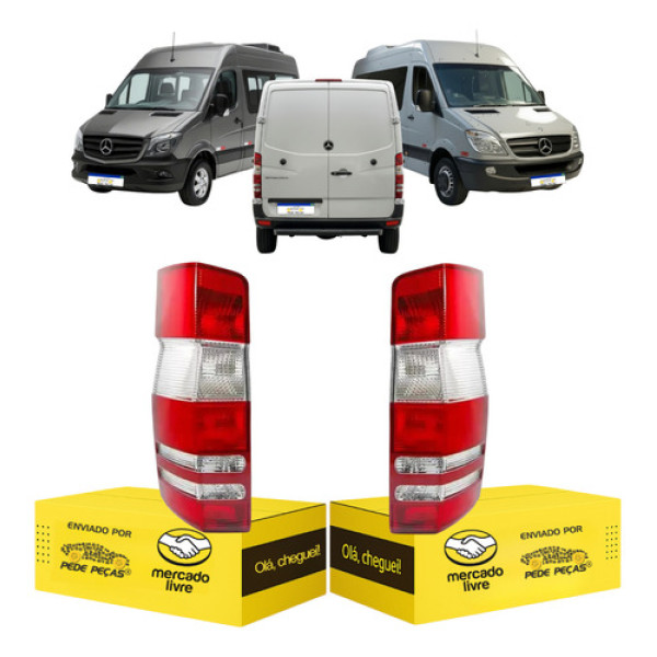 Par Lanterna Sinaleira Sprinter 2014 2015 2016 17 2018 2019 Ambos Lados Vermelho