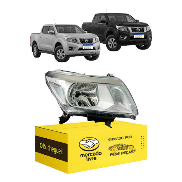 Farol Nissan Frontier 2018 A 2021 Mascara Cromada F/simples