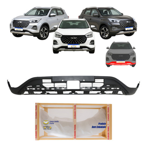Spoiler Dianteiro Inferior Tiggo 5x 2023 2024 2025 2026 Novo Preto