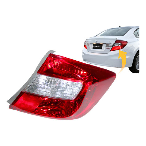 Lanterna Traseira Honda Civic 2012 2013 2014 2015 2016 G9 Ld - Direito - Vermelho