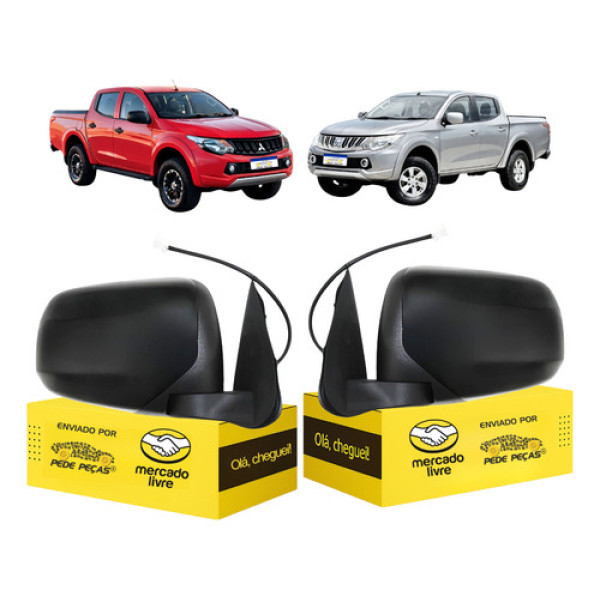 Par Retrovisor L200 Triton 2017 A 2022 Elétrico 3 Fios Novo