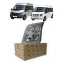 Farol Cromado Eletrico Esquerdo Ford Transit 2009 A 2014 Esquerdo/motorista