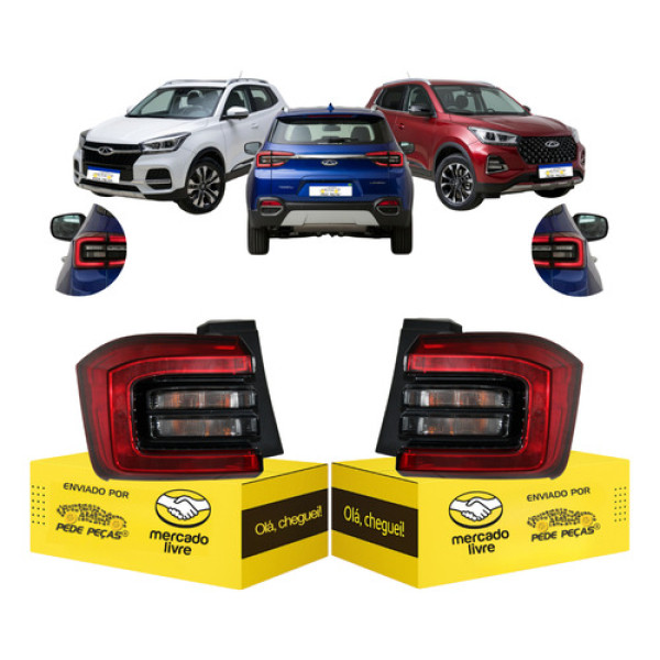 Par Lanterna Sinaleira Chery Tiggo 5x 2023 2024 2025 2026 Ambos Lados Vermelho