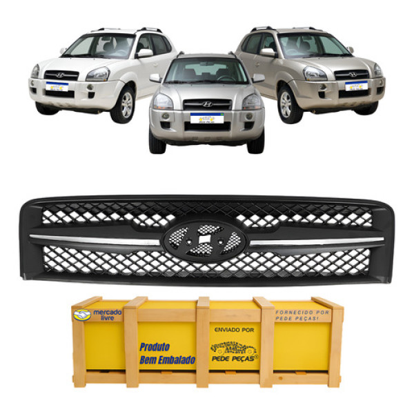 Grade Do Capo Tucson 2005 2006 2007 2008 Full Gl Gls Preto Cromado