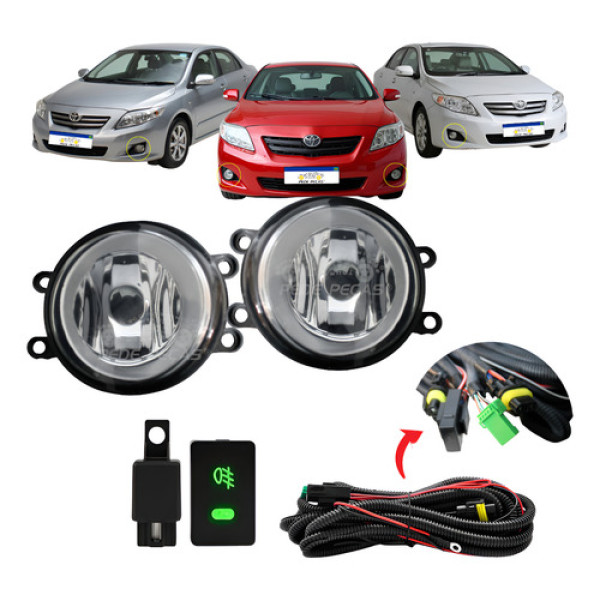 Farol Milha Corolla 2009 2010 2011 2012 2013 2014 Par /vidro
