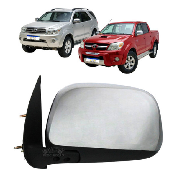 Retrovisor Le Toyota Hilux Sw4 2006 A 2015 Manual Cromado