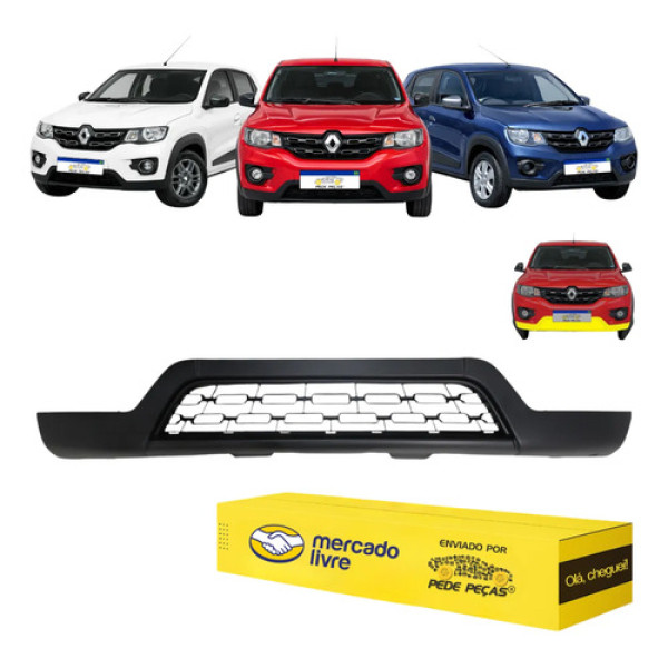 Spoiler Parachoque Dianteiro Renault Kwid 2017 2018 A 2022 Preto
