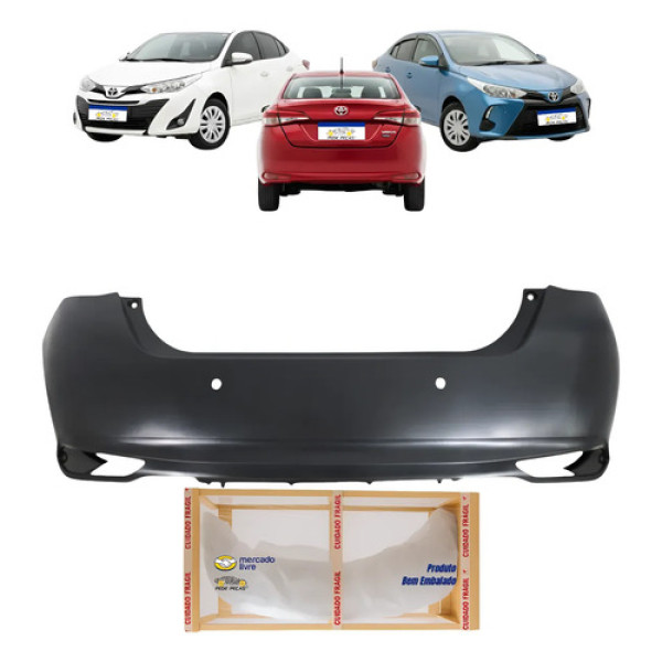 Parachoque Traseiro Yaris Sedan 2018 A 2024 2025 C/f Sensor
