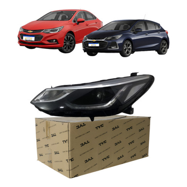 Farol Esquerdo Cruze 2017 2018 A 2020 Com Led Mascara Negra Esquerdo/motorista Farol Esquerdo Cruze 2017 2018 A 2020 Com Led Mascara Negra Esquerdo/motorista
