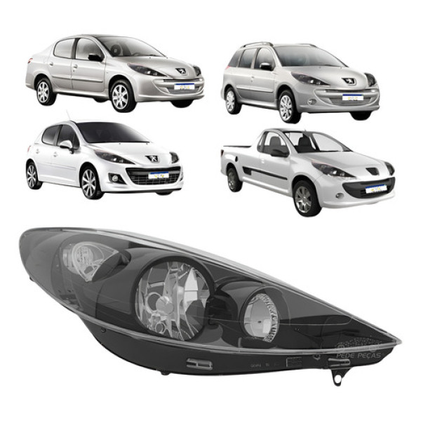 Farol Peugeot 207 2009 A 2015 Hoggar 2010 A 2015 Direito Direito/passageiro
