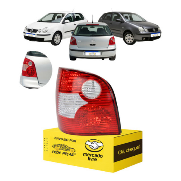 Lanterna Sinaleira Polo Hatch 2003 2004 2005 2006 Esquerdo Esquerdo/motorista Vermelho