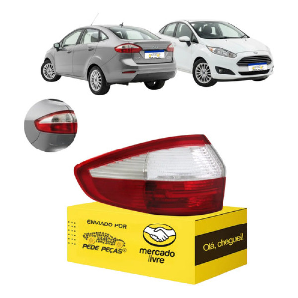 Lanterna Canto Ford Fiesta New Sedan 2014 2015 2016 2017 Le Esquerdo/motorista Cristal