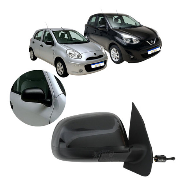 Retrovisor Manual Nissan March 2012 A 2020 C/controle Novo