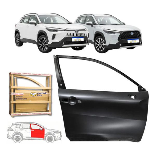 Porta Dianteira Toyota Corolla Cross 2021 2022 A 2026 Ld Dianteira Direito Preto