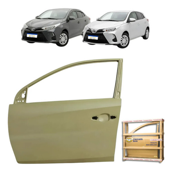 Porta Dianteira Toyota Yaris Sedan 2019 A 2025 Novo Le Dianteira Esquerdo Cinza