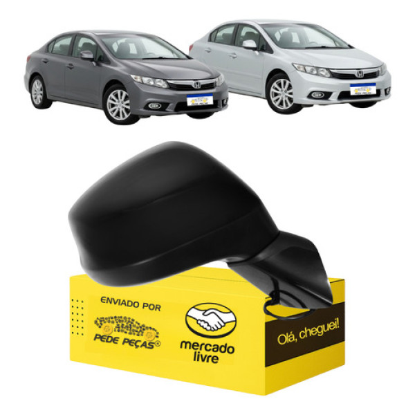 Retrovisor Honda Civic 2012 2013 2014 2015 2016 L.d 3 Fios
