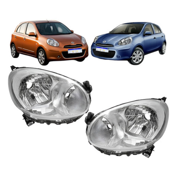 Par Farol Nissan March Sv 2011 2012 2013 2014 Cromado Novo