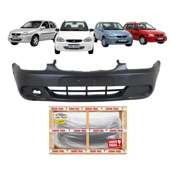 Parachoque Dianteiro Gm Corsa 2000 A 2008 S/furo Preto Liso Preto