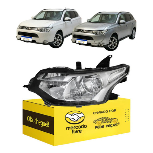 Farol Esquerdo Mitsubishi Outlander 2014 2015 S/projetor Esquerdo/motorista