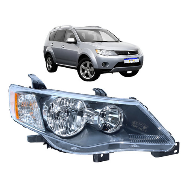 Farol Mitsubishi Outlander Foco Duplo 2007 2008 2009 Ld Direito/passageiro