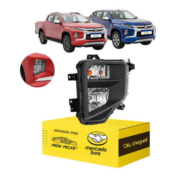 Farol Milha L200 Triton Sport Hpe 2021 22 23 24 2025 L.d Cristal