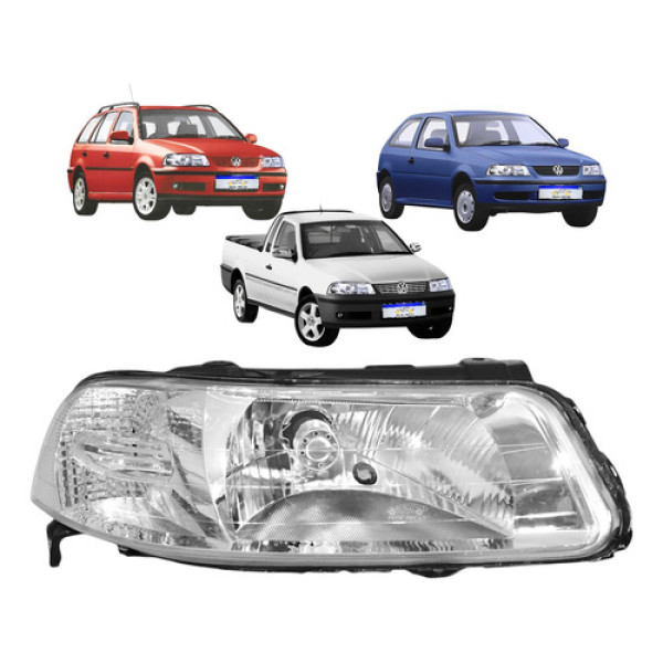 Farol Vw Gol Saveiro Parati G3 1999 A 2005 Foco Simples Ld