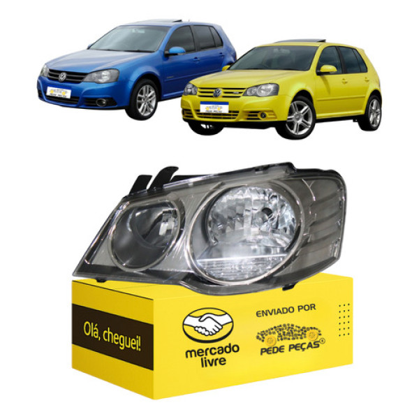 Farol Esquerdo Golf 2008 2009 2010 2011 2012 2013 Cromomix Esquerdo/motorista