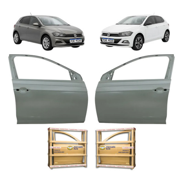 Par Porta Dianteira Volkswagen Polo 2017 18 19 20 21 A 2026 Dianteira Ambos Lados Cinza Para Pintura