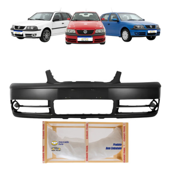 Parachoque Dianteiro Gol G3 Power Rallye 2003 2004 2005 Preto Liso Para Pintura