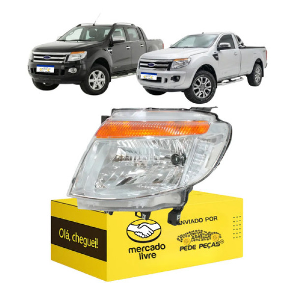 Farol Sinaleira Esquerda Ford Ranger 2013 14 15 2016 Cromado Esquerdo/motorista