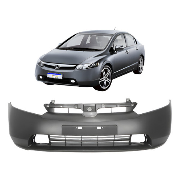 Parachoque Honda New Civic 2006 2007 2008 Com Ressalto Novo Preto