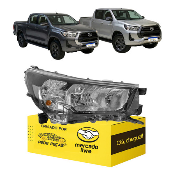 Farol Toyota Hilux 2021 2022 2023 2024 2025 2026 S/led Ld Direito/passageiro