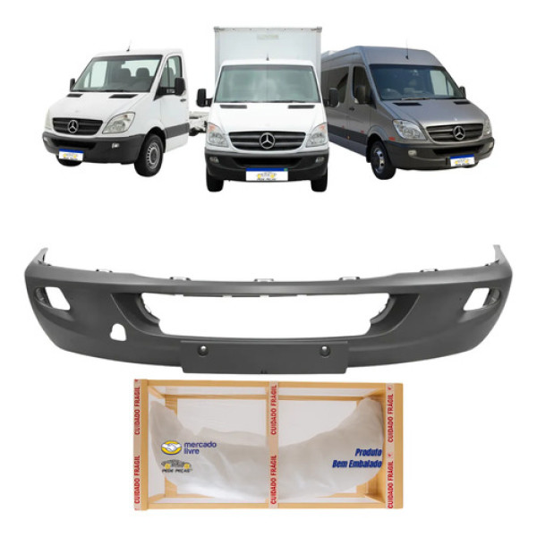 Parachoque Dianteiro Sprinter 2012 13 2014 2015 2016 C/furo Preto