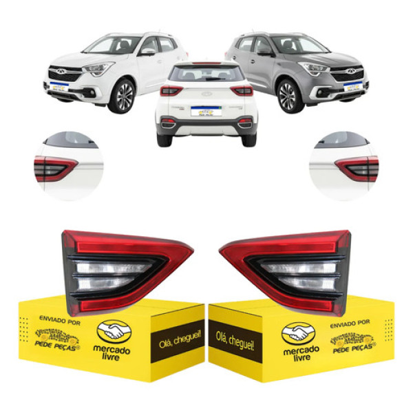 Lanterna Sinaleira Tampa Tiggo 5x Txs 2019 2020 C/led Par Ambos Lados Vermelho