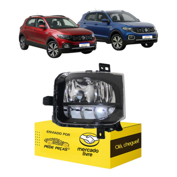 Farol Milha Tcross 2020 2021 2022 2023 24 2025 Auxiliar L.d Cristal