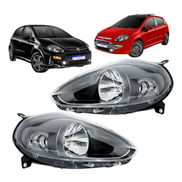 Farol Fiat Punto Mascara Cinza 2013 2014 2015 2016 2017 Novo