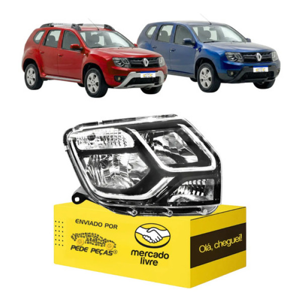 Farol Renault Duster 2016 2017 2018 2019 2020 Novo L.d Direito