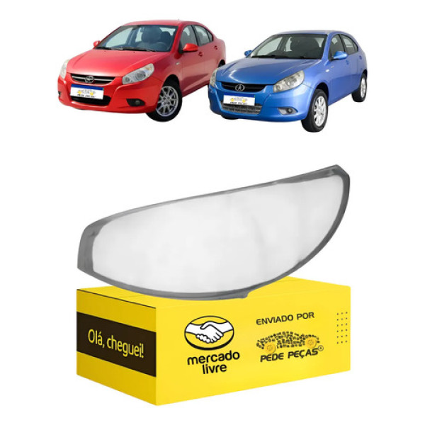 Lente Farol Jac J3 Hatch Sedan Turin 2011 A 2013 Novo Le